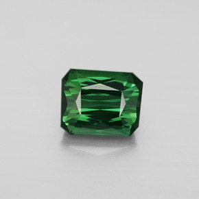 Tourmaline vert naturelle taille émeraude, 2,64 ct, VVS