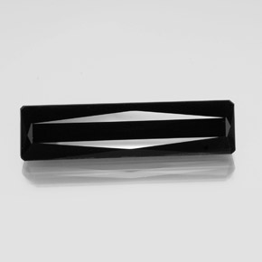 Tourmaline noir naturelle taille émeraude, 21,37 ct, opaque