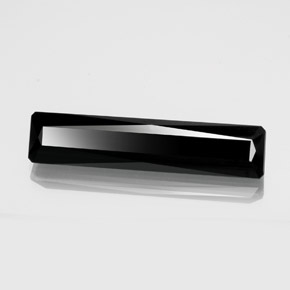 Tourmaline noir naturelle taille émeraude, 13,19 ct, opaque