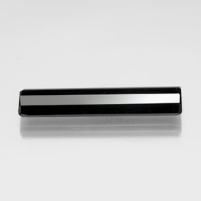 Tourmaline noir naturelle taille émeraude, 13,19 ct, opaque