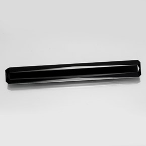 Tourmaline noir naturelle taille émeraude, 19,32 ct, opaque