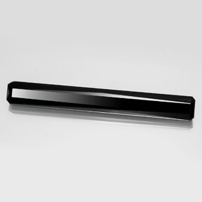 Tourmaline noir naturelle taille émeraude, 19,32 ct, opaque