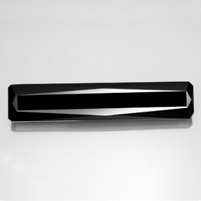 Tourmaline noir naturelle taille émeraude, 37,68 ct, opaque