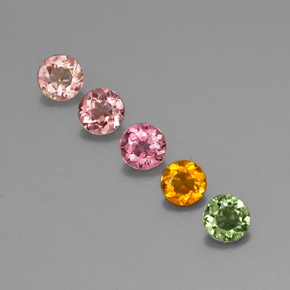 Achetez naturel ct multicolore tourmaline gems, coupe roude, en provenance mozambique chez gemselect. en stock, livraison internationale!