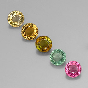 Achetez naturel ct multicolore tourmaline gems, coupe roude, en provenance mozambique chez gemselect. en stock, livraison internationale!