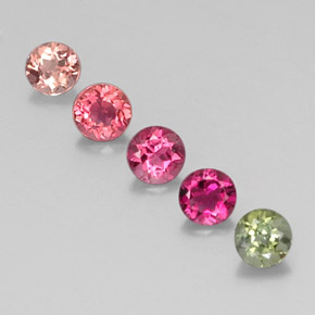 Achetez naturel ct multicolore tourmaline gems, coupe roude, en provenance mozambique chez gemselect. en stock, livraison internationale!