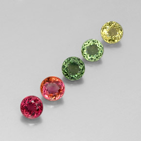 Achetez naturel ct multicolore tourmaline gems, coupe roude, en provenance mozambique chez gemselect. en stock, livraison internationale!