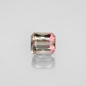 Tourmaline bicolore naturelle taille émeraude, 0,73 ct, SI