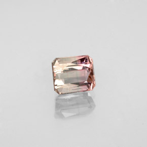 Tourmaline bicolore naturelle taille émeraude, 0,73 ct, SI