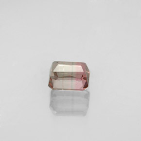 Tourmaline bicolore naturelle taille émeraude, 0,73 ct, SI