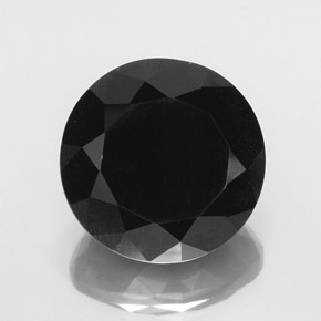 Tourmaline noir naturelle coupe roude, 36,83 ct, opaque