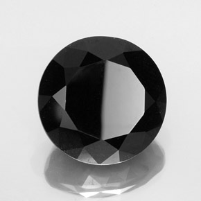 Tourmaline noir naturelle coupe roude, 36,83 ct, opaque