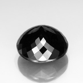 Tourmaline noir naturelle coupe roude, 36,83 ct, opaque