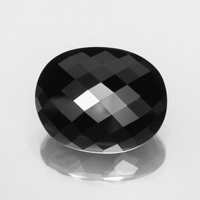 Tourmaline noir naturelle coupe ovale, 28,81 ct, opaque