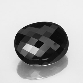 Tourmaline noir naturelle coupe ovale, 28,81 ct, opaque