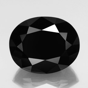 Tourmaline noir naturelle coupe ovale, 49,27 ct, opaque