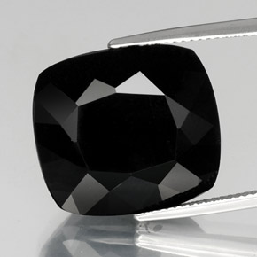 Tourmaline noir naturelle coupe coussin, 26,13 ct, opaque