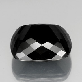 Tourmaline noir naturelle coupe coussin, 26,13 ct, opaque