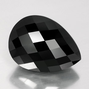 Tourmaline noir naturelle en forme de poire, 16,07 ct, opaque