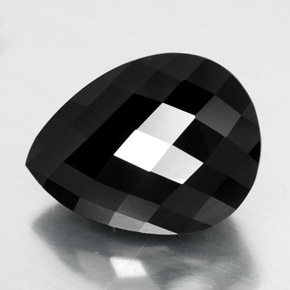 Tourmaline noir naturelle en forme de poire, 16,07 ct, opaque