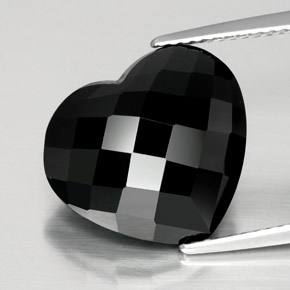Tourmaline noir naturelle forme de coeur, 11,35 ct, opaque