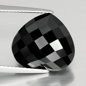 Tourmaline noir naturelle forme de coeur, 11,35 ct, opaque