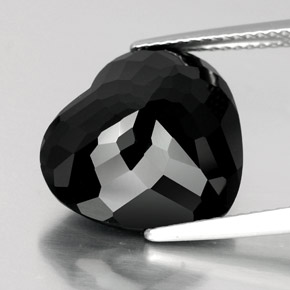 Tourmaline noir naturelle forme de coeur, 11,35 ct, opaque