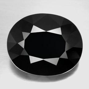 Tourmaline noir naturelle coupe ovale, 29,19 ct, opaque