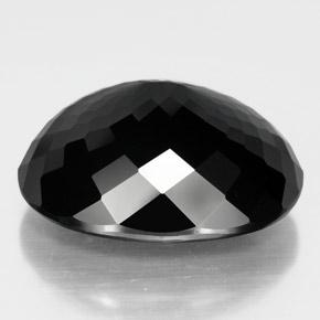 Tourmaline noir naturelle coupe ovale, 29,19 ct, opaque