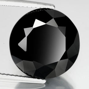 Tourmaline noir naturelle coupe roude, 12,90 ct, opaque