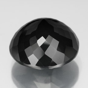 Tourmaline noir naturelle coupe roude, 12,90 ct, opaque