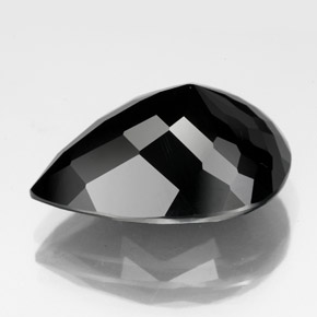 Tourmaline noir naturelle en forme de poire, 11,73 ct, opaque