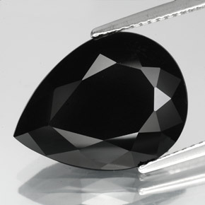 Tourmaline noir naturelle en forme de poire, 8,16 ct, opaque