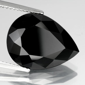 Tourmaline noir naturelle en forme de poire, 8,16 ct, opaque