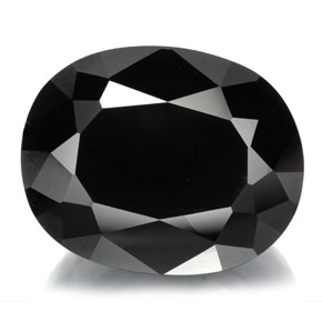 Tourmaline noir naturelle coupe ovale, 24,48 ct, opaque