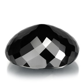 Tourmaline noir naturelle coupe ovale, 24,48 ct, opaque