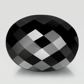 Tourmaline noir naturelle coupe ovale, 19,88 ct, opaque