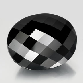 Tourmaline noir naturelle coupe ovale, 19,88 ct, opaque