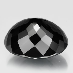 Tourmaline noir naturelle coupe ovale, 19,88 ct, opaque