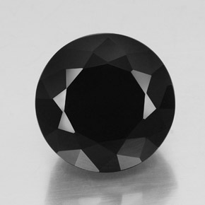 Tourmaline noir naturelle coupe roude, 23,59 ct, opaque