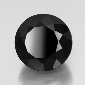 Tourmaline noir naturelle coupe roude, 23,59 ct, opaque