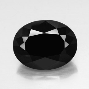 Tourmaline noir naturelle coupe ovale, 20,48 ct, opaque