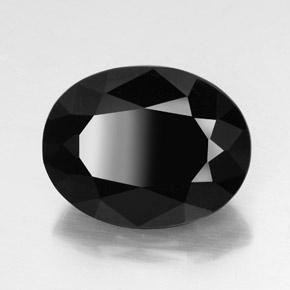 Tourmaline noir naturelle coupe ovale, 20,48 ct, opaque