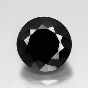 Tourmaline noir naturelle coupe roude, 11,90 ct, opaque