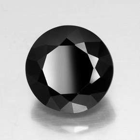 Tourmaline noir naturelle coupe roude, 11,90 ct, opaque