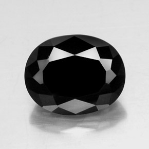 Tourmaline noir naturelle coupe ovale, 6,99 ct, opaque