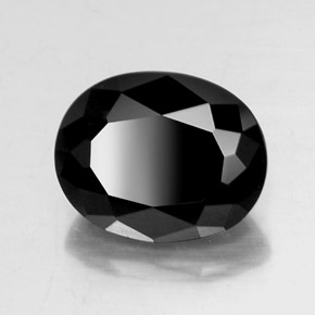 Tourmaline noir naturelle coupe ovale, 6,99 ct, opaque
