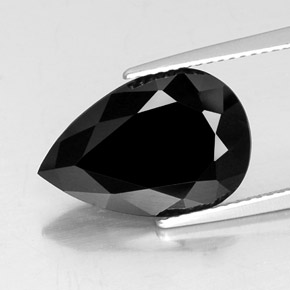 Tourmaline noir naturelle en forme de poire, 6,19 ct, opaque