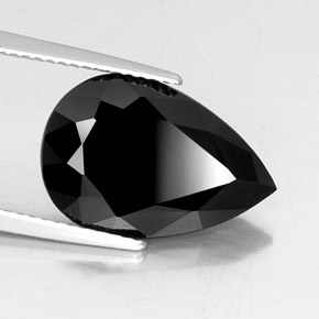 Tourmaline noir naturelle en forme de poire, 6,19 ct, opaque