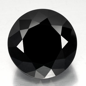 Tourmaline noir naturelle coupe roude, 34,22 ct, opaque